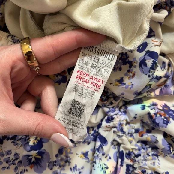 Missguided Floral Purple and White Women's Co-ord Set - Picture 14 of 14